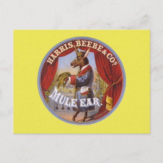 Mule Oar Tobacco Label Postkarte (Vorderseite)