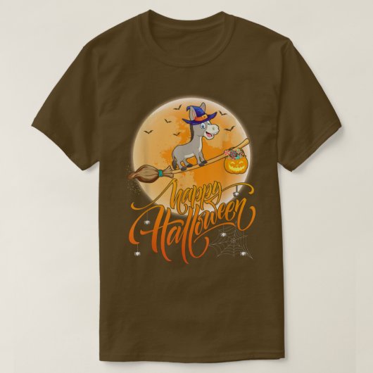 Mule Ride Hexenschuss Moon Vintag Mule Halloween T-Shirt (Design vorne)