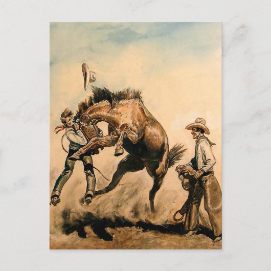 "Mule" Western Art von Will James Postkarte (Vorderseite)
