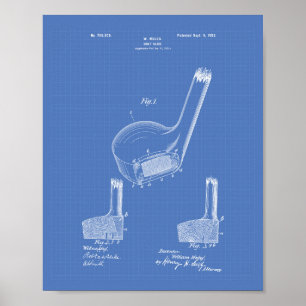 Mules Golf Club 1902 Patentart - Blueprint Poster