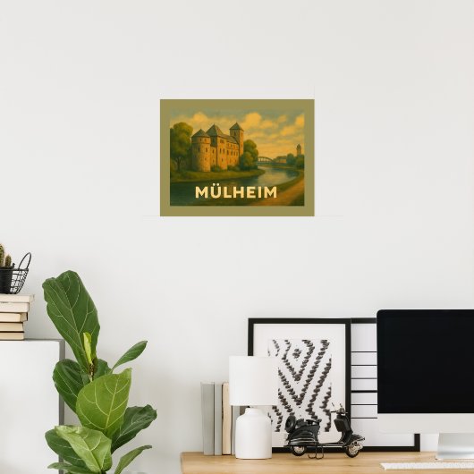 Mülheim Deutschland Stadt Kunst Poster (Heimbüro)