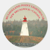 Mulholland Point Lighthouse, NB Round Stickers (Vorderseite)