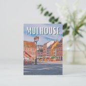 Mulhouse Foto Vintage Postkarte (Stehend Vorderseite)