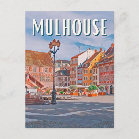 Mulhouse Foto Vintage Postkarte (Vorderseite)