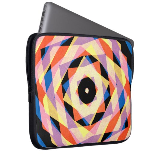 Mulicfarbene gestreifte Diamantformen Laptopschutzhülle (Vorne Rechts)