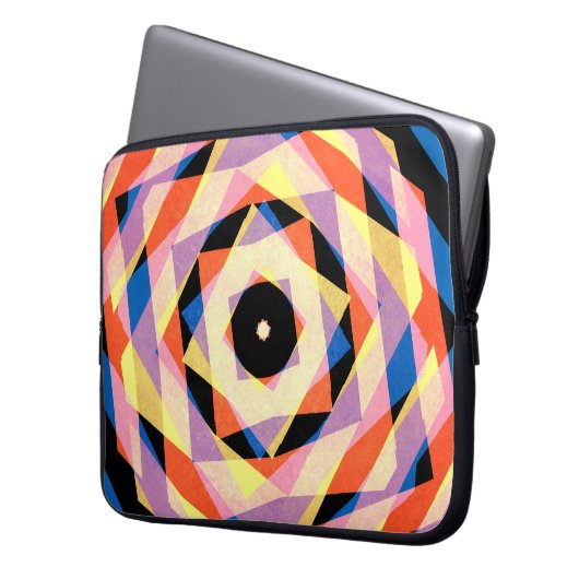 Mulicfarbene gestreifte Diamantformen Laptopschutzhülle (Vorderseite Links)