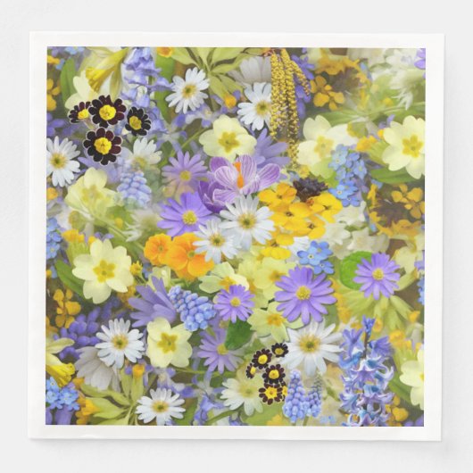 MULITCOLORED FLORAL HINTERGRUNDPATTER SERVIETTE (Vorderseite)