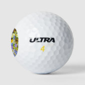 MULITCOLORED FLORAL HINTERGRUNDPATTERN GOLFBALLS GOLFBALL (Logo)