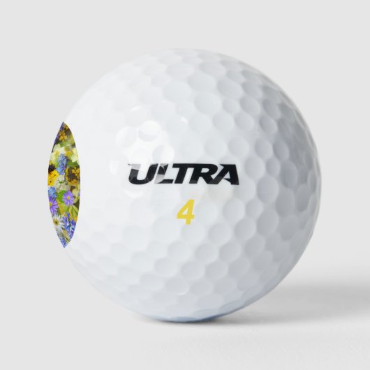 MULITCOLORED FLORAL HINTERGRUNDPATTERN GOLFBALLS GOLFBALL (Logo)
