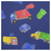 Müll Bash Müllwagen Gemustert Blau Stoff (Muster)