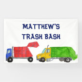 Müll Bash Müllwagen Jungen Geburtstagsfeier Banner (Horizontal)