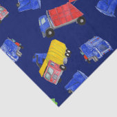 Müll-Bash-Müllwagen Muster Blau Seidenpapier (Detail)