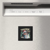 Müll durch den Schnee Weihnachten Lustiger Waschbä Magnet (In Situ (Geschirrspüler))