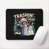 Müll durch den Schnee Weihnachten Lustiger Waschbä Mousepad (Mit Mouse)