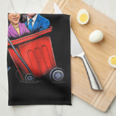 Müll für Trump 2024 Funny Time, Garb zu entfernen Geschirrtuch (Viertel Falte)