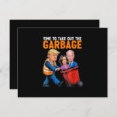 Müll für Trump 2024 Funny Time, Garb zu entfernen RSVP Karte (Vorne/Hinten)
