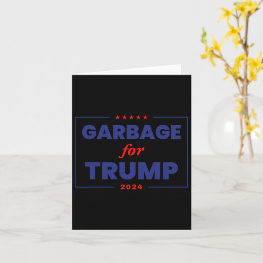 Müll für Trump 2024 Funny Trump Unterstützer 1 Karte (Gelbe Blume)