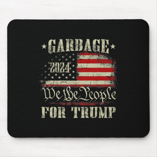 Müll für Trump 2024 Funny US American Flag Men Mousepad (Vorne)