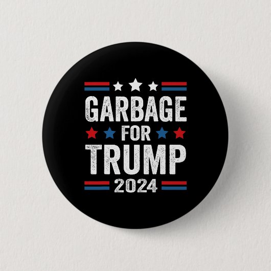 Müll für Trump 2024 Trump-Unterstützer Button (Vorderseite)