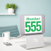 Müll kann Mülltonnen mit bis zu drei Ziffern verwe Aufkleber (Laptop auf Schreibtisch)