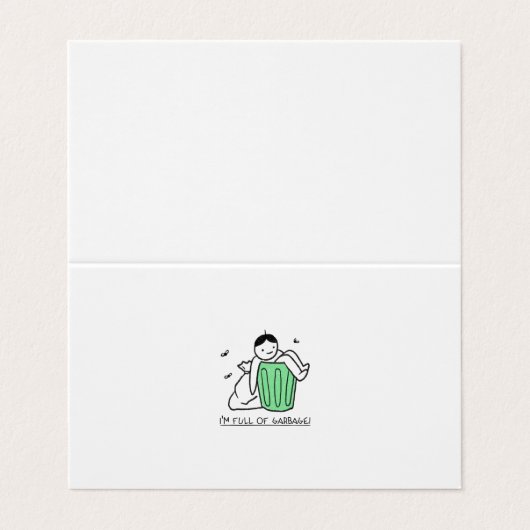 Müll kann und ein gemeines Zitat Visitenkarten (Außenseite Aufgefaltet)