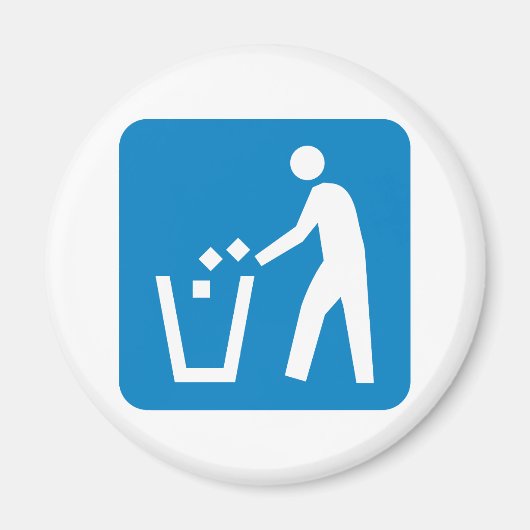 Müll / Mülleimer / Wegweiser für die Wiederverwert Magnet (Vorne)