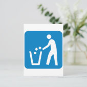 Müll / Mülleimer / Wegweiser für die Wiederverwert Postkarte (Stehend Vorderseite)