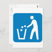 Müll / Mülleimer / Wegweiser für die Wiederverwert Postkarte (Vorne/Hinten)