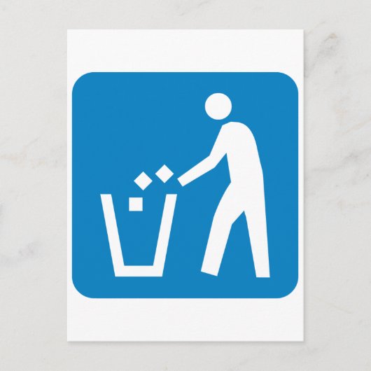 Müll / Mülleimer / Wegweiser für die Wiederverwert Postkarte (Vorderseite)