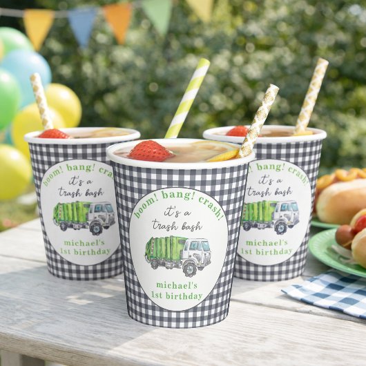 Müll Müllwagen Geburtstag Personalisiert Pappbecher