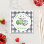 Müll Müllwagen Grün Kariert 1. Geburtstag Serviette (Beispiel)