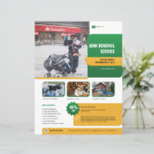 Müllabfuhr-Dienstleistungen Flyer Vorlage (Stehend Vorderseite)