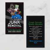 Müllabfuhr-Junk-Entfernung Niedlicher Schwarzer Ma Visitenkarte (Vorne/Hinten)