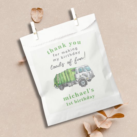 Müllabfuhr LKW 1. Geburtstag Danke Geschenk Geschenktütchen