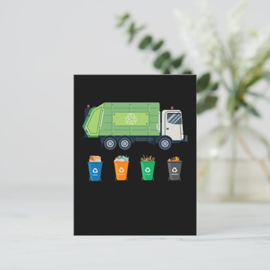 Müllabfuhr Postkarte (Stehend Vorderseite)