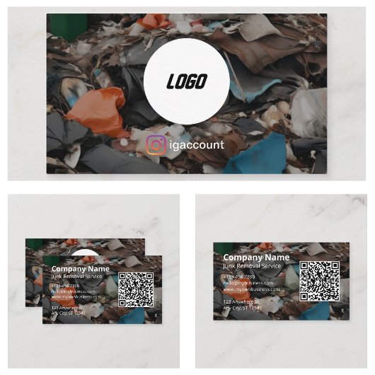 Müllabfuhr QR-Code-Logo Visitenkarte