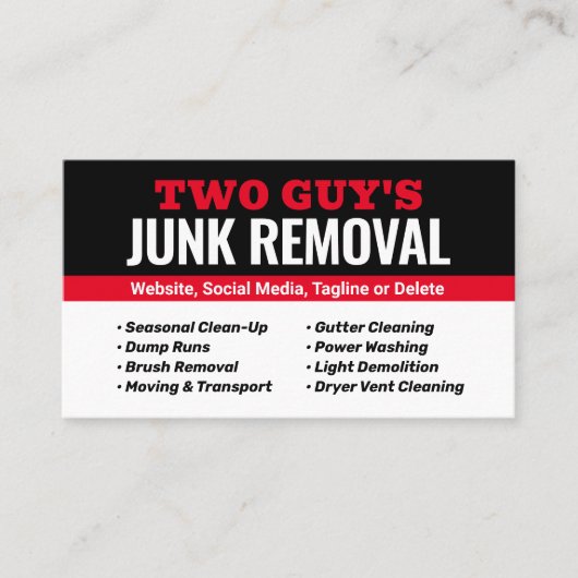 Müllabfuhr Visitenkarte (Vorderseite)