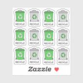 Müllbeine Recycelnd Icons Garbage Bujo Planner Aufkleber (Blatt)