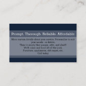 Müllbeseitigungsförderprogramm für Junk-Müllbeseit Visitenkarte (Rückseite)