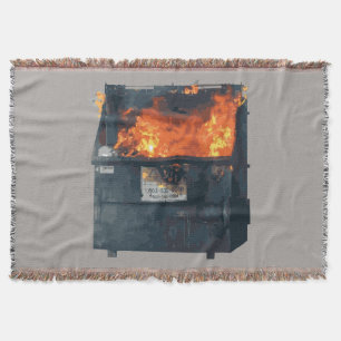 Müllcontainer-Feuer - lustiges Chaos Decke