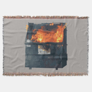 Müllcontainer-Feuer - lustiges Chaos Decke