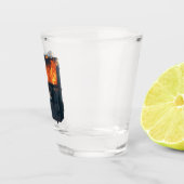 Müllcontainer-Feuer - lustiges Chaos Schnapsglas (Rechts)