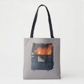 Müllcontainer-Feuer - lustiges Chaos Tasche (Vorderseite)