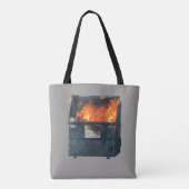 Müllcontainer-Feuer - lustiges Chaos Tasche (Rückseite)