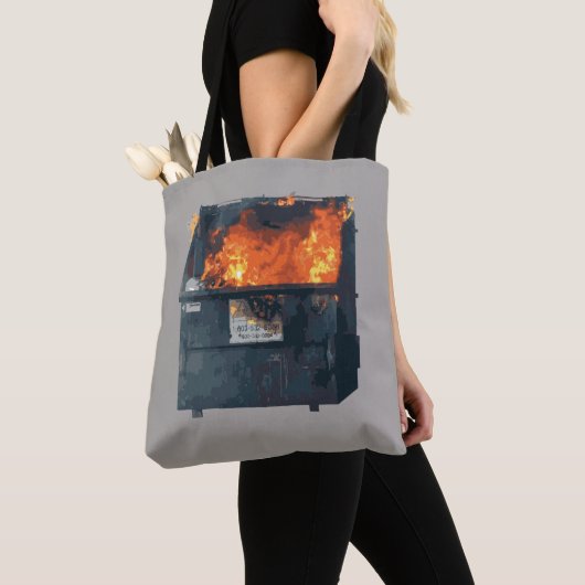 Müllcontainer-Feuer - lustiges Chaos Tasche (Von Nahem)