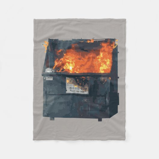 Müllcontainer-Feuer - lustiges heißes Durcheinande Fleecedecke (Vorderseite)