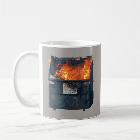 Müllcontainer-Feuer - lustiges heißes Durcheinande Kaffeetasse (Links)
