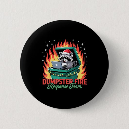 Müllcontainer-Feuer-Reaktionsteam Waschbär Button (Vorderseite)