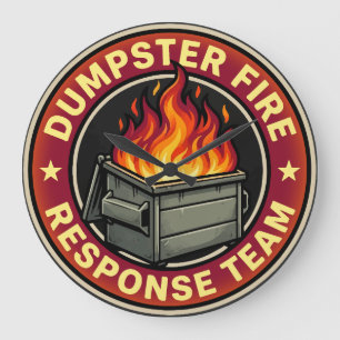 Müllcontainer-Feuer-Response-Team lustig Große Wanduhr