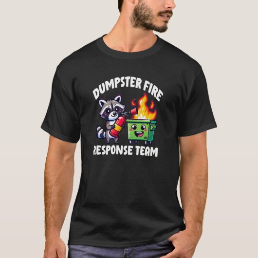 Müllcontainer-Feuerwehr-Rackoon T-Shirt (Vorderseite)